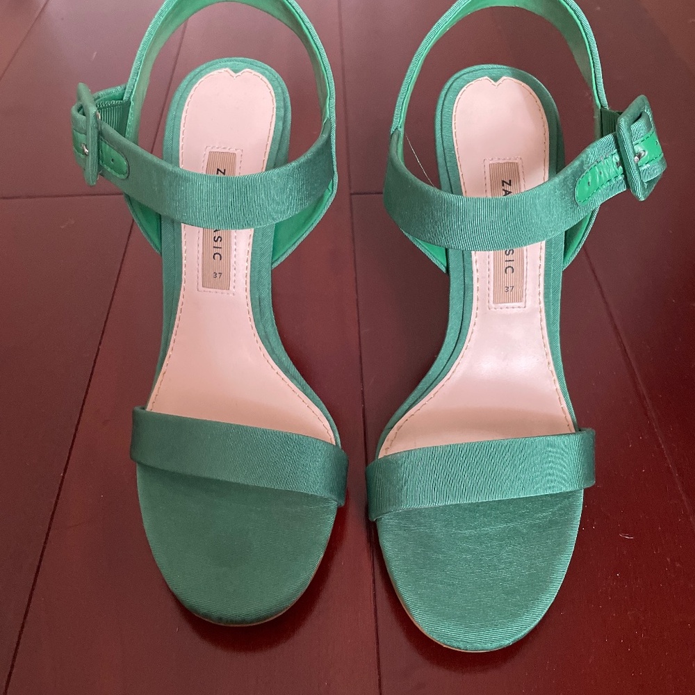 Green Zara Heels